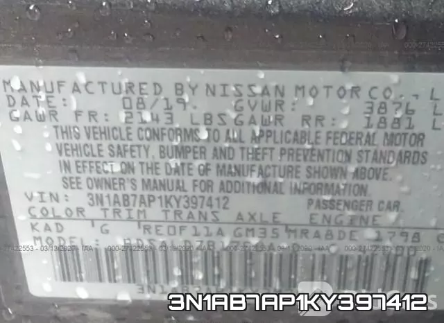 3N1AB7AP1KY397412 фото 9
