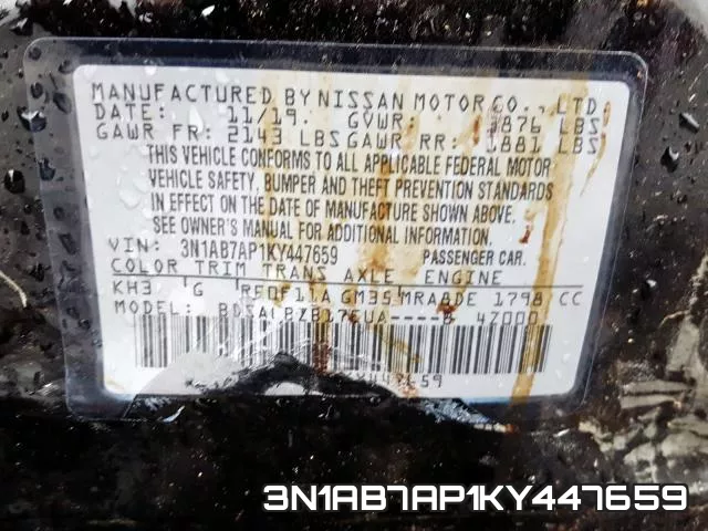 3N1AB7AP1KY447659 фото 2