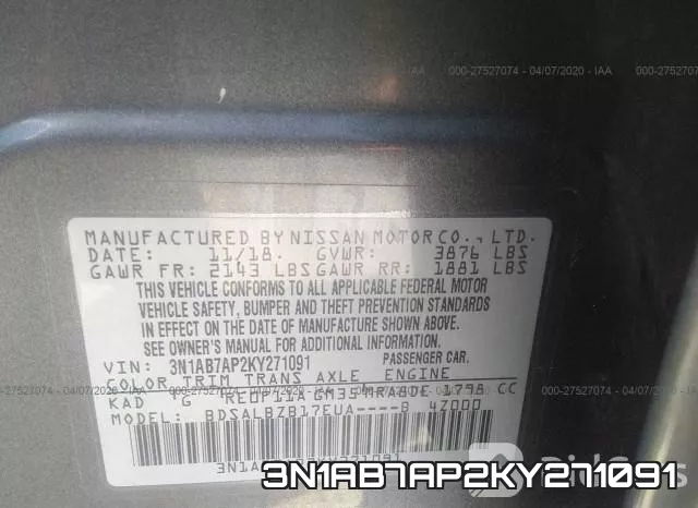 3N1AB7AP2KY271091 фото 10