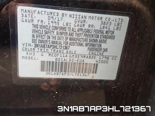 3N1AB7AP3HL721367 фото 2