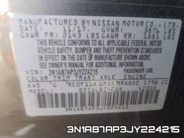 3N1AB7AP3JY224215 фото 2
