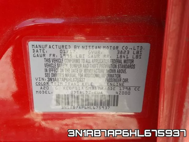 3N1AB7AP6HL675937 фото 2