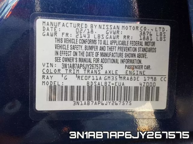 3N1AB7AP6JY267575 фото 2