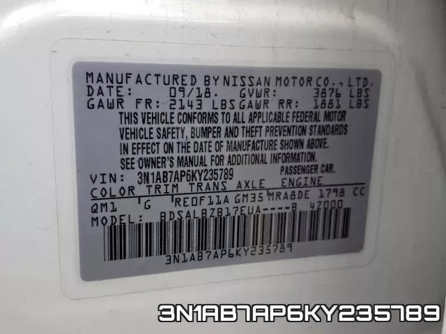 3N1AB7AP6KY235789 фото 2