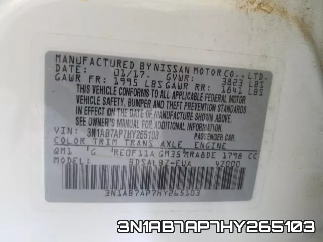 3N1AB7AP7HY265103 фото 2