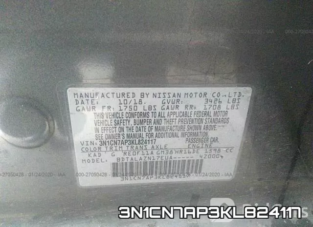 3N1CN7AP3KL824117 фото 10