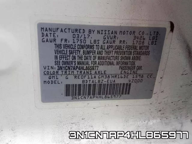 3N1CN7AP4HL865977 фото 2