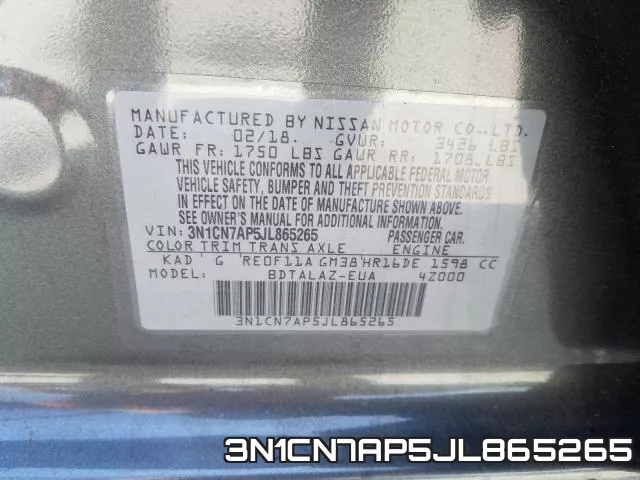 3N1CN7AP5JL865265 фото 2