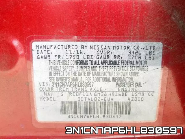 3N1CN7AP6HL830597 фото 2