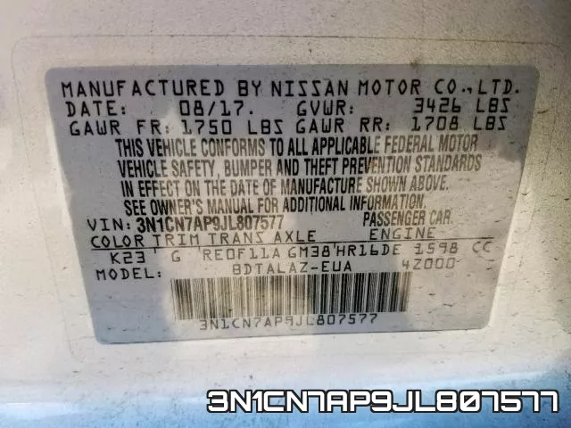 3N1CN7AP9JL807577 фото 2