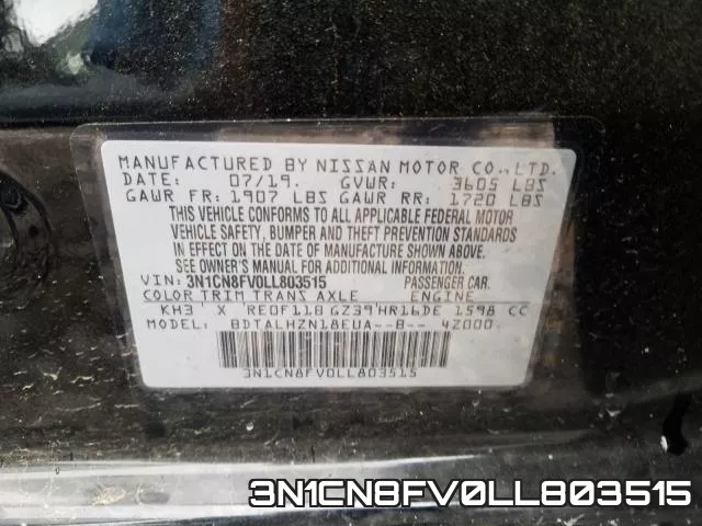 3N1CN8FV0LL803515 фото 2