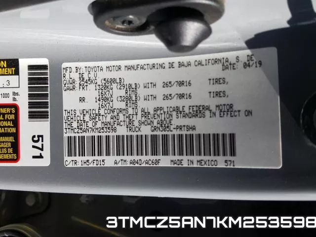 3TMCZ5AN7KM253598 фото 2