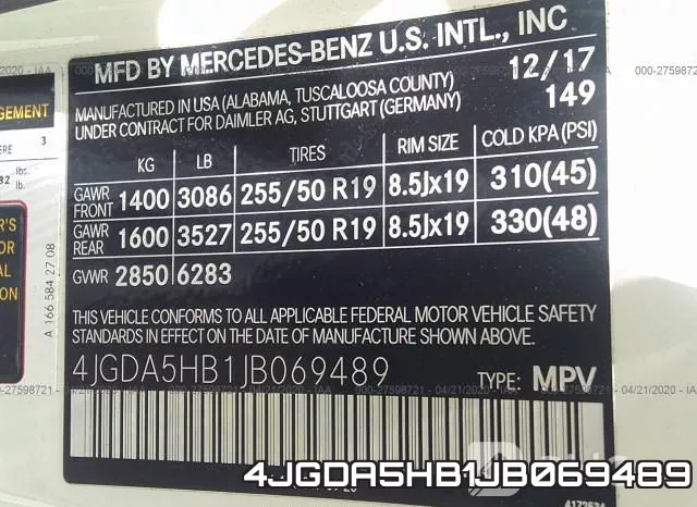 4JGDA5HB1JB069489 фото 10