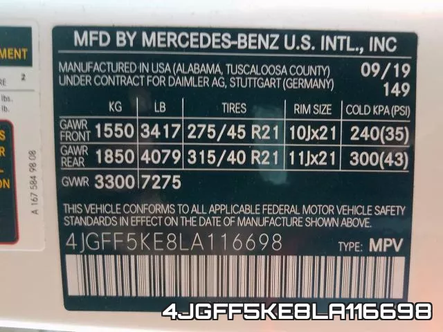 4JGFF5KE8LA116698 фото 2