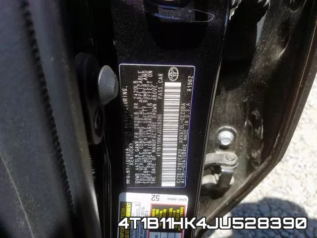 4T1B11HK4JU528390 фото 2