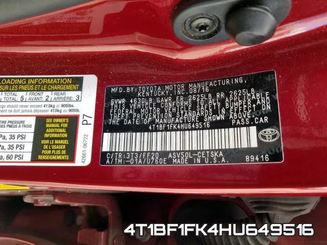 4T1BF1FK4HU649516 фото 2