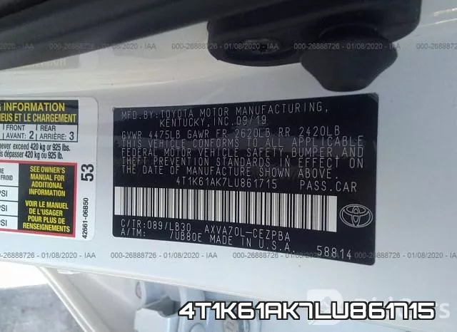 4T1K61AK7LU861715 фото 10