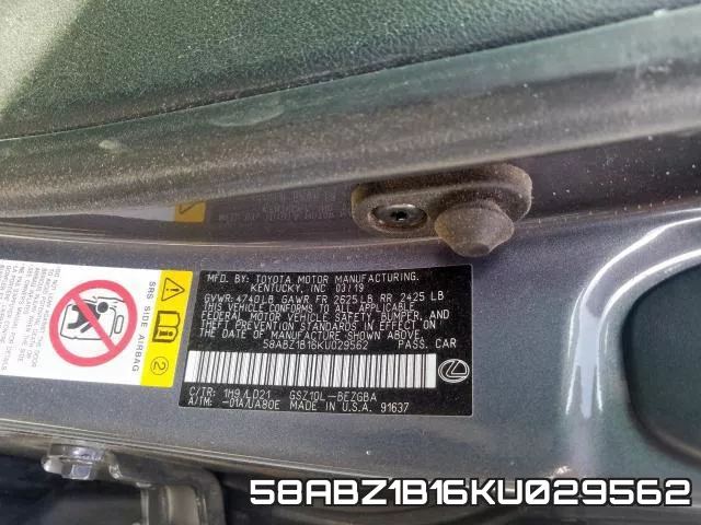 58ABZ1B16KU029562 фото 2