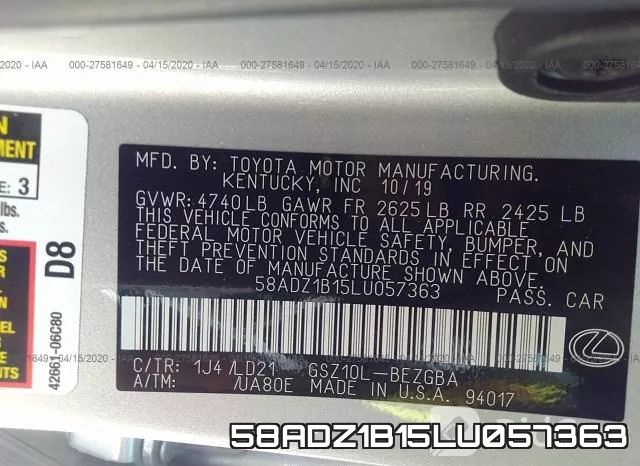 58ADZ1B15LU057363 фото 10