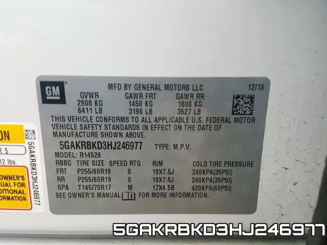 5GAKRBKD3HJ246977 фото 2