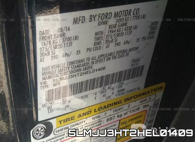 5LMJJ3HT2HEL01409 фото 10