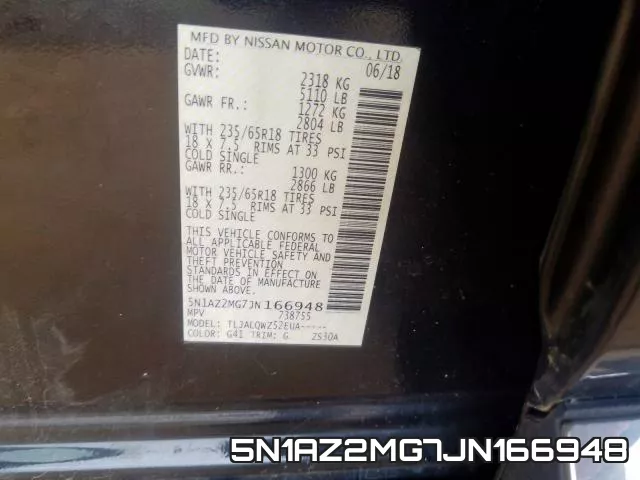 5N1AZ2MG7JN166948 фото 2