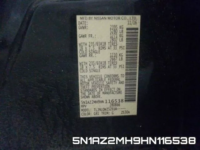 5N1AZ2MH9HN116538 фото 2