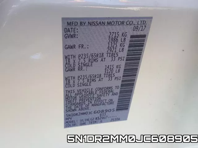 5N1DR2MM0JC608905 фото 2