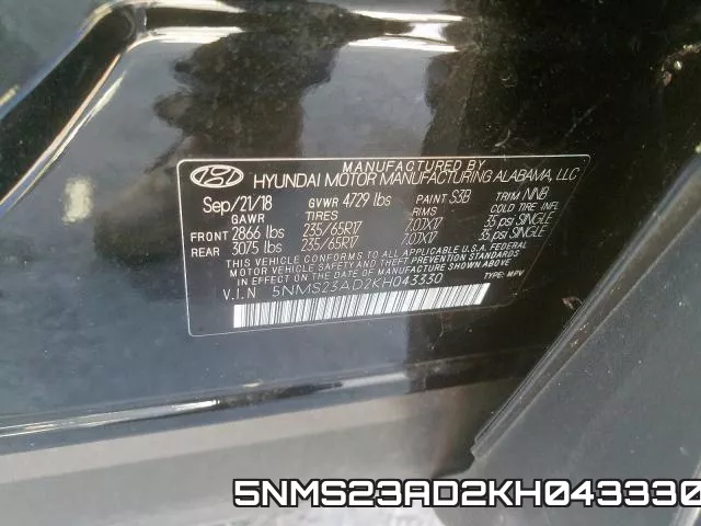 5NMS23AD2KH043330 фото 2