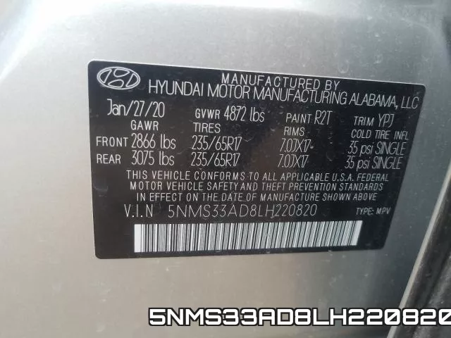 5NMS33AD8LH220820 фото 2