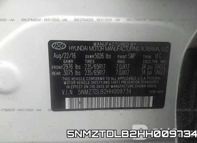 5NMZTDLB2HH009734 фото 10