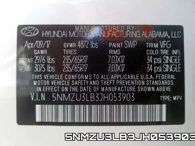 5NMZU3LB3JH053903 фото 2