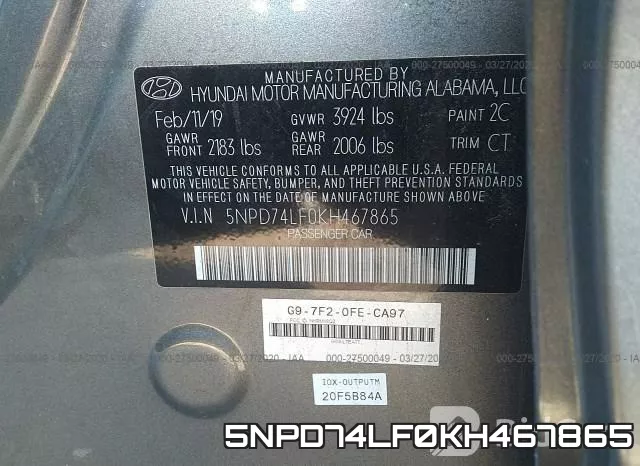 5NPD74LF0KH467865 фото 10