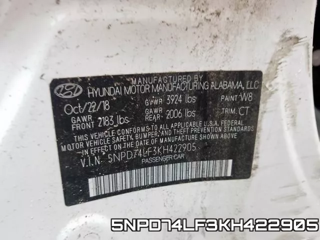 5NPD74LF3KH422905 фото 2
