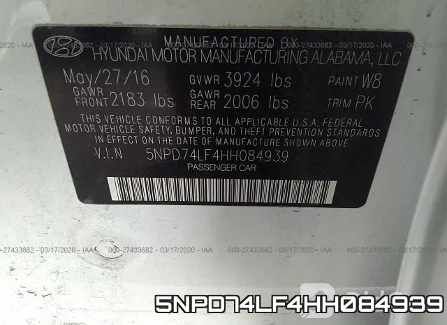 5NPD74LF4HH084939 фото 10