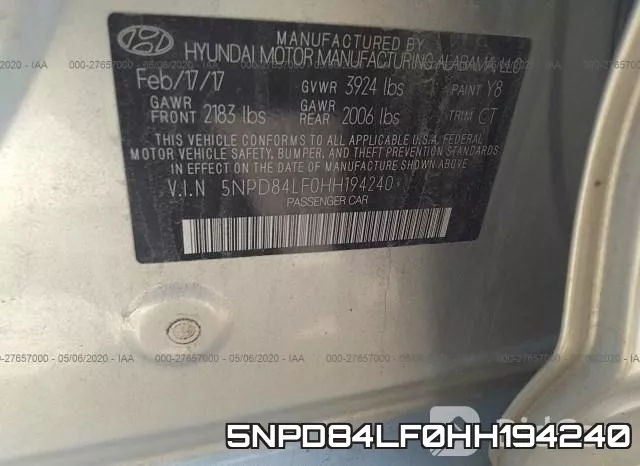 5NPD84LF0HH194240 фото 10