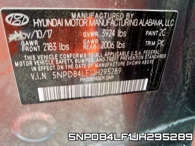 5NPD84LF1JH295289 фото 2