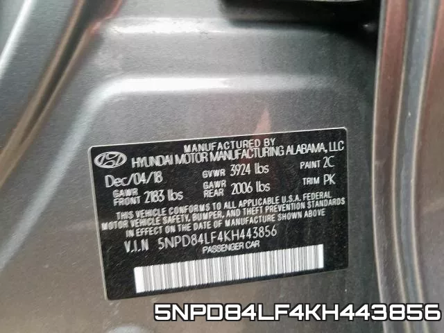 5NPD84LF4KH443856 фото 2