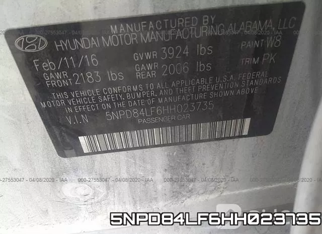 5NPD84LF6HH023735 фото 10