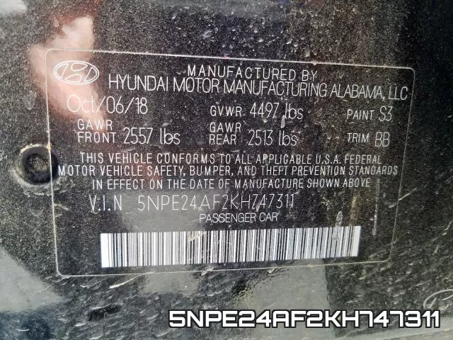 5NPE24AF2KH747311 фото 2