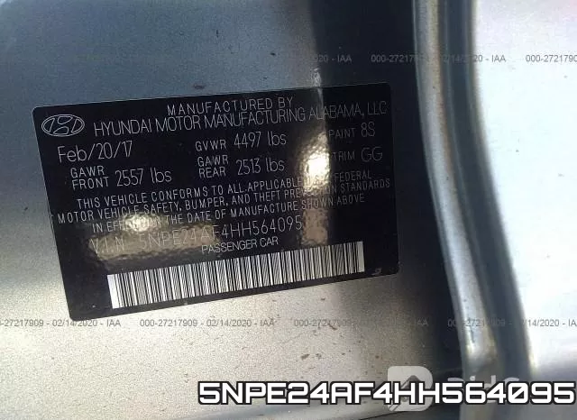 5NPE24AF4HH564095 фото 10