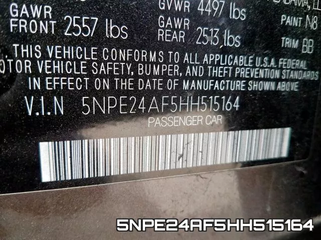 5NPE24AF5HH515164 фото 2