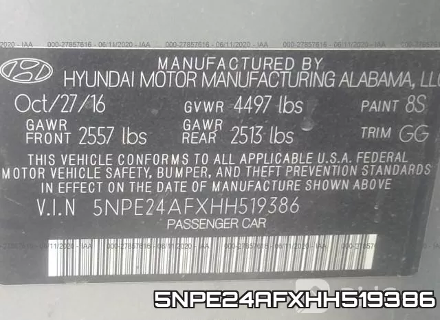 5NPE24AFXHH519386 фото 10