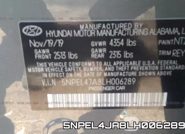 5NPEL4JA8LH006289 фото 10