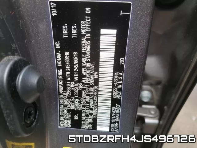 5TDBZRFH4JS496726 фото 2