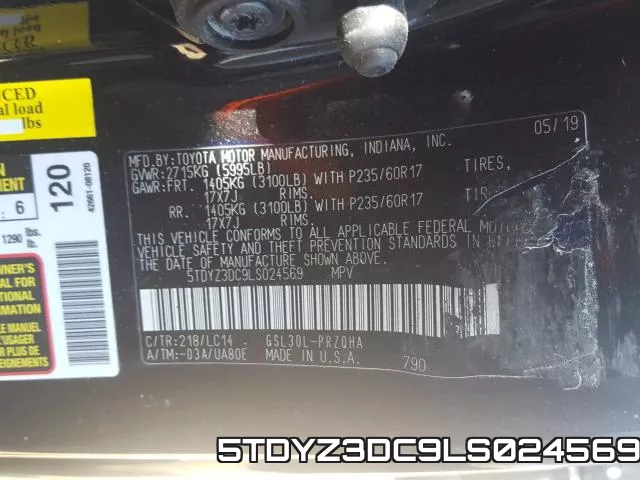 5TDYZ3DC9LS024569 фото 2
