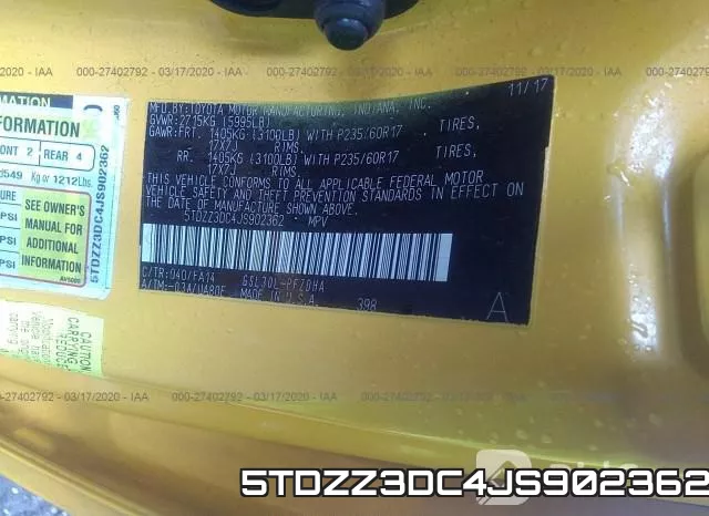 5TDZZ3DC4JS902362 фото 10