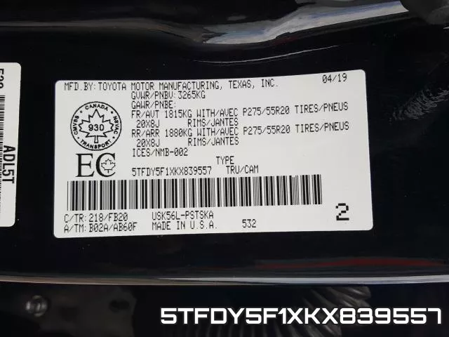 5TFDY5F1XKX839557 фото 2