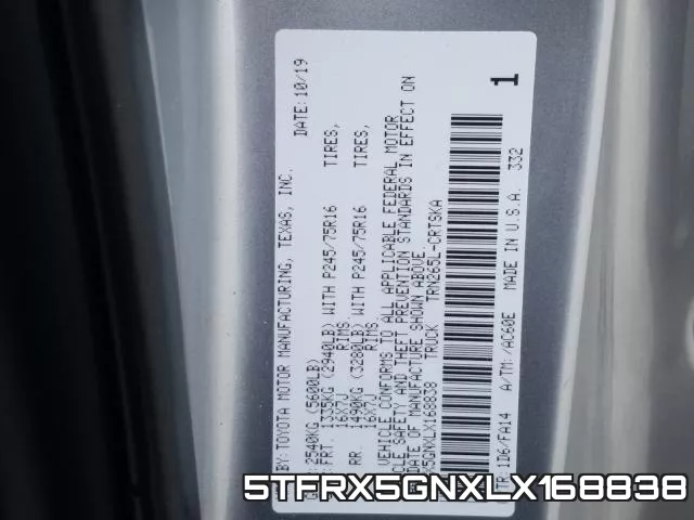 5TFRX5GNXLX168838 фото 2
