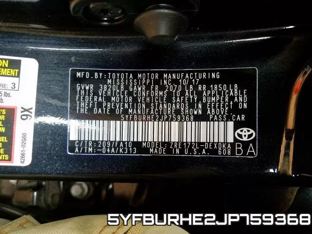 5YFBURHE2JP759368 фото 2